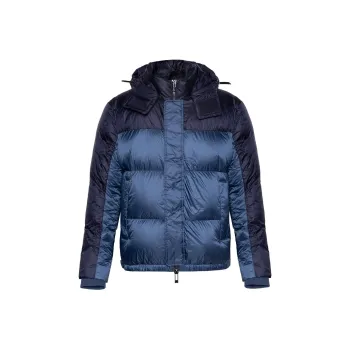 EMPORIO ARMANI Down Jacket Men's Blue Black Multicolor