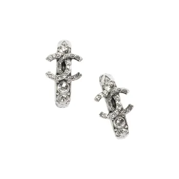 CHANEL Metal Earrings Women's Silver