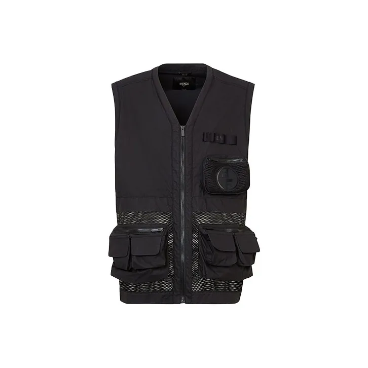 FENDI Vests Men Black-0