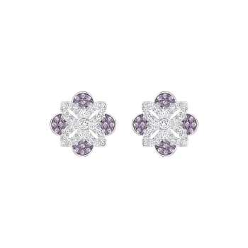 Swarovski China Exclusive Collection Stud Earrings Women's Silver, Purple