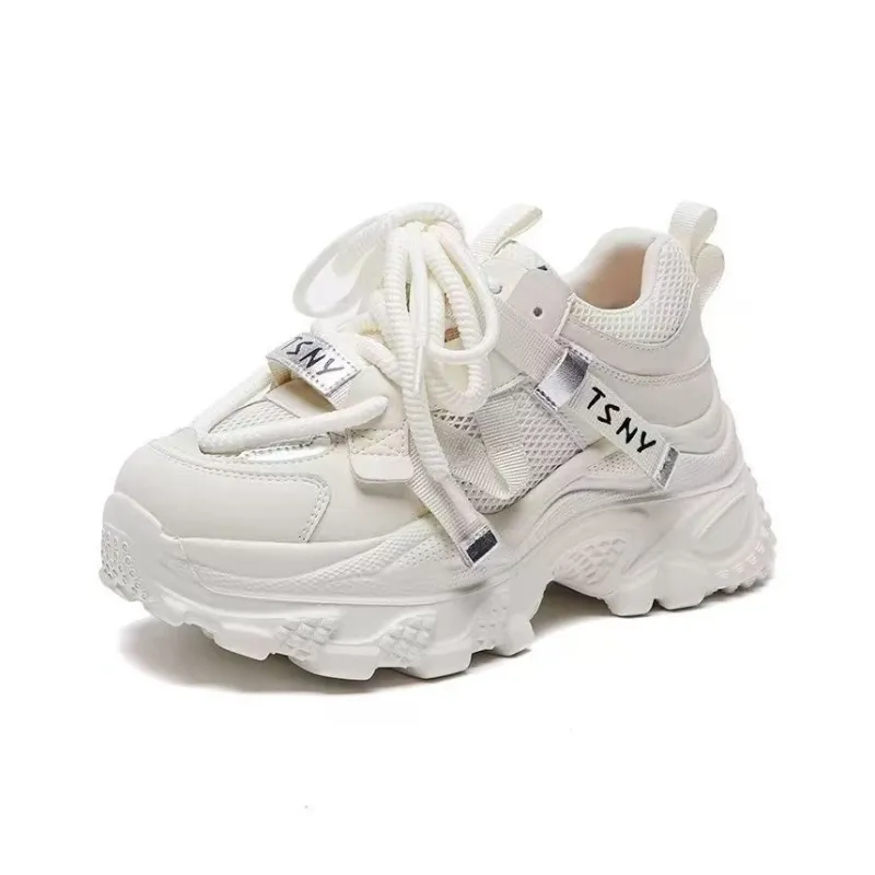 Boldi Kuki Slip Resistant Low Top Chunky Sneakers Women's Beige-4