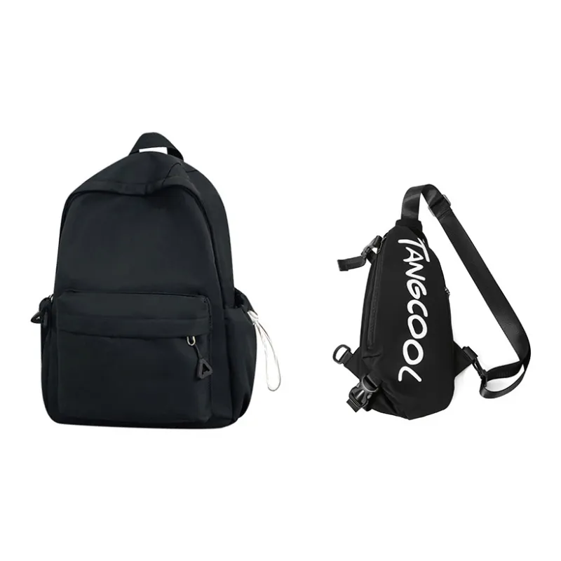 TANGCOOL Nylon Backpack Unisex White/Black/Pink/Blue/Yellow-47