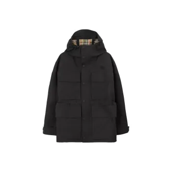 Burberry Patch Pocket Hooded Parka Coat