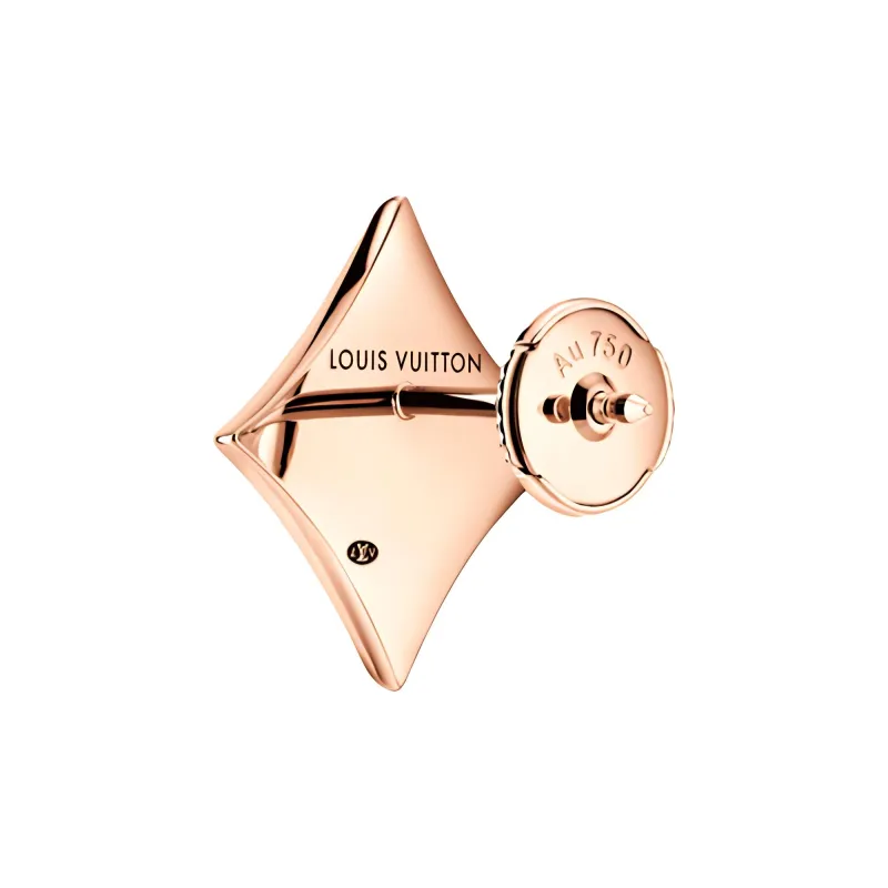 LOUIS VUITTON 18K Gold, Chalcedony, Gemstone Stud Earrings Women's Gold-1