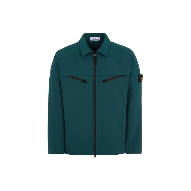 STONE ISLAND LIGHT SOFT SHELL R SERIES SOFT SHELL Jackets & Coats Men's Bottle Green-0
