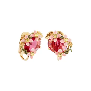 LES NEREIDES Gold Plated Clip On Earrings Women's Pink
