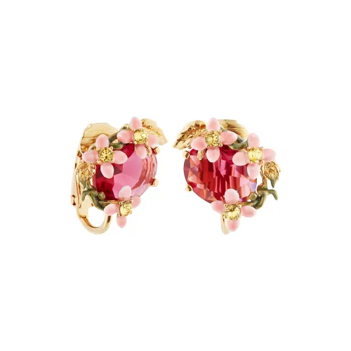 LES NEREIDES Gold Plated Clip On Earrings Women's Pink