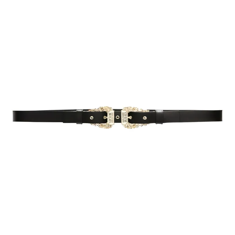 VERSACE Logo Engraved Double-Buckle Belt-3