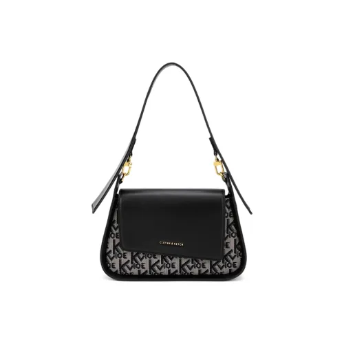 CLEVER& KETCH PU Underarm Crossbody Bag, Shoulder Bag Women's Black/Ecru/Brown