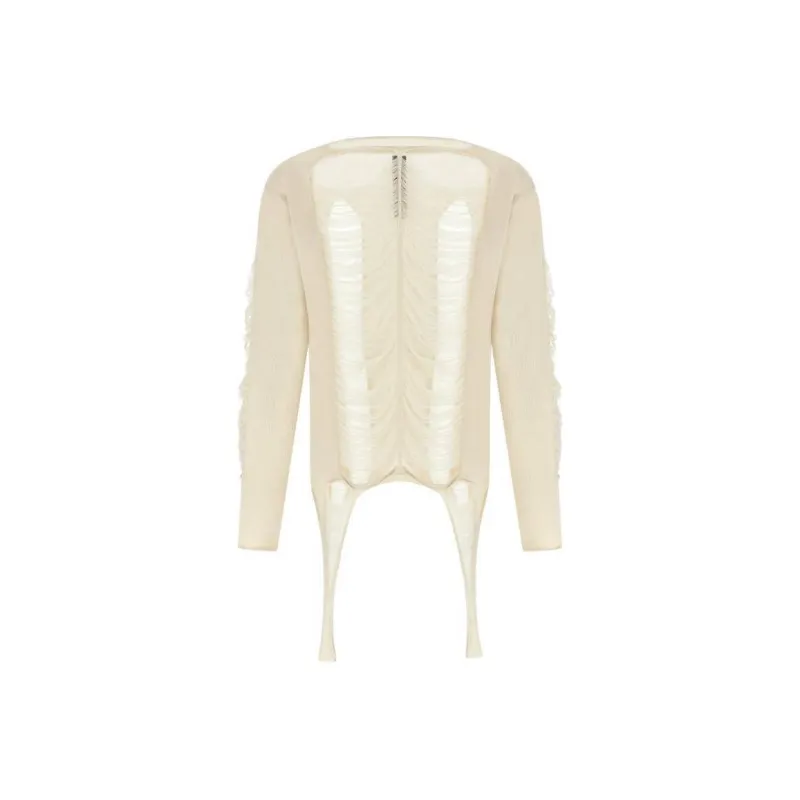 RICK OWENS Long Sleeved Distressed Knitted Top-0