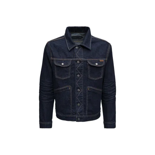 TOM FORD Denim Jackets Men Blue