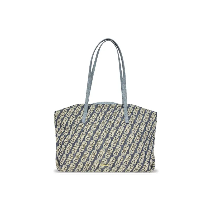 MACK JODAER Microfiber Synthetic Leather Tote Bag, Shoulder Bag Regular Women's Denim Blue-5