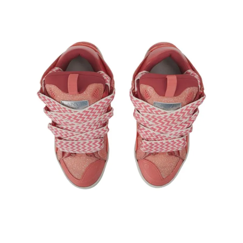 Lanvin La Curb Low Top Skateboard Shoes Unisex Brick Red-4