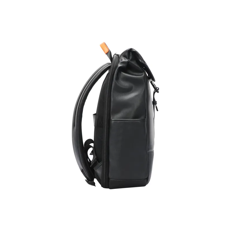 BOPAI Cow Leather Laptop Bag Backpack Men's Black-2
