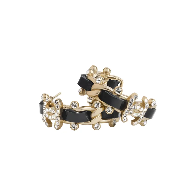 CHANEL Earrings Women's Gold/Black-1