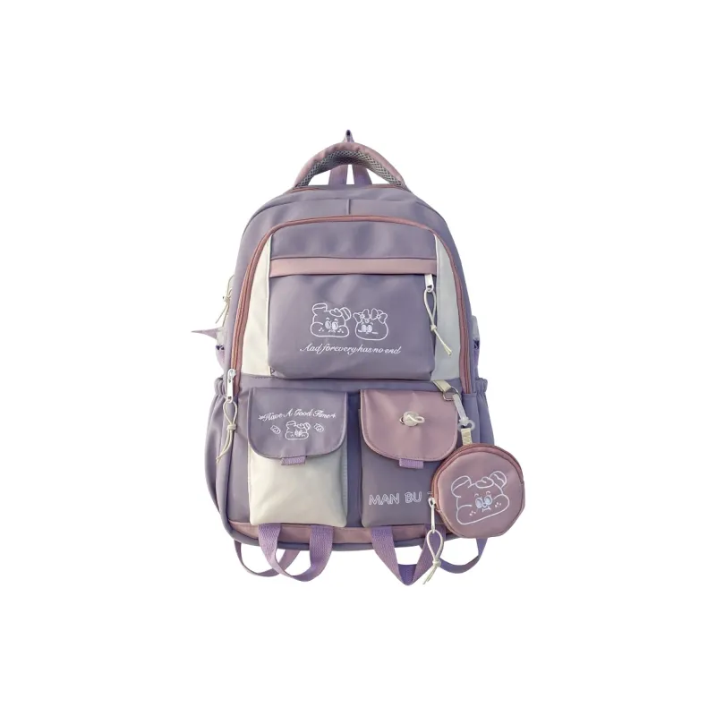 Alcohol Dragon Nylon Backpack Women's Multicolor-3