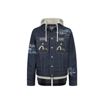 EVISU Denim Jackets Men Blue