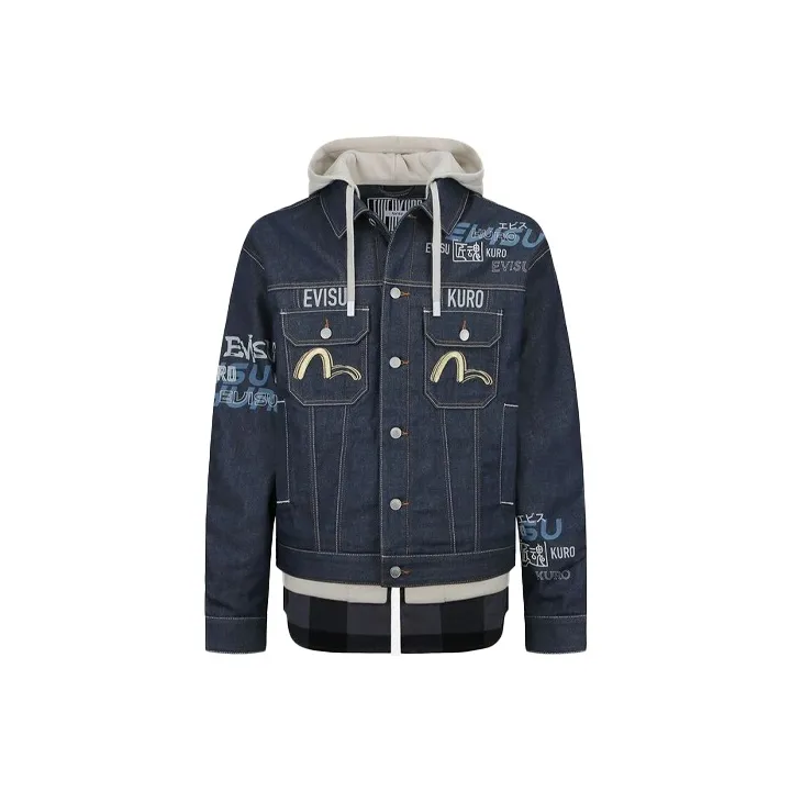EVISU Denim Jackets Men Blue-0