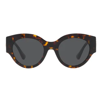VERSACE Acetate Plastic Irregular Shape Sunglasses Women's Brown