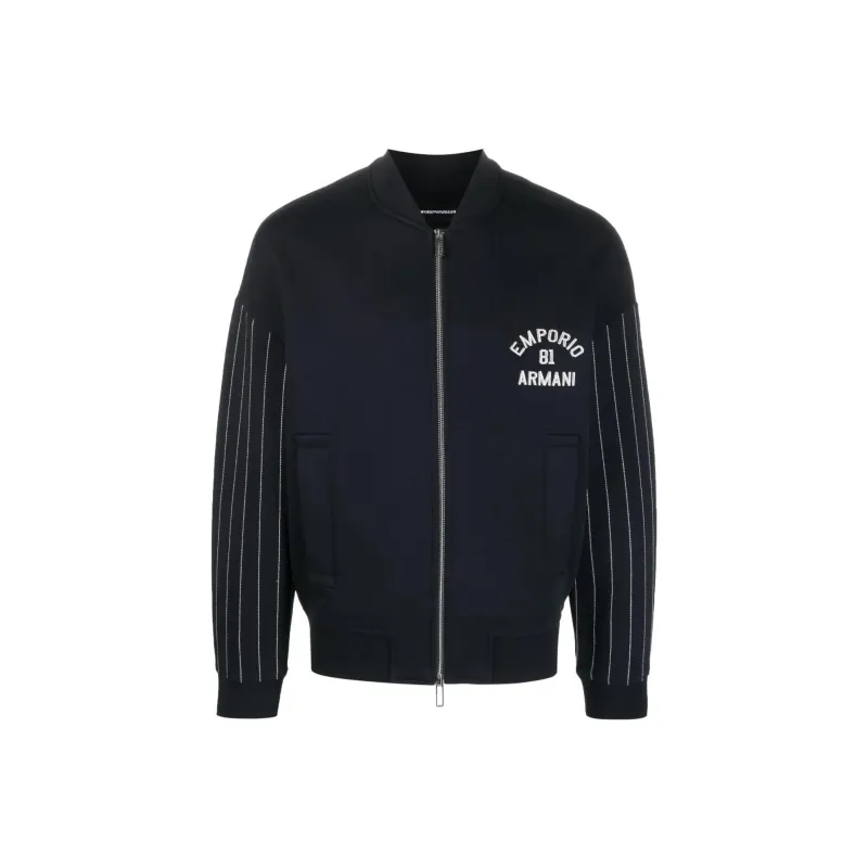 EMPORIO ARMANI Logo Embroidered Jersey Sweatshirt-0