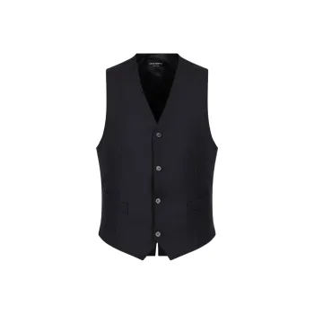 EMPORIO ARMANI Single breasted Worsted Virgin wool Gilet