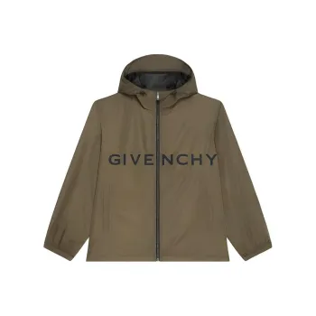 Givenchy Logo Printed Hooded Windbreaker