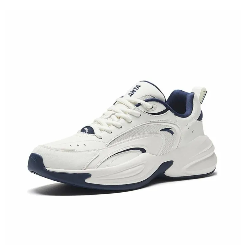 Anta ACE Slip Resistant, Abrasion Resistant, Lightweight Low Top Chunky Sneakers Men's White Dark Blue-2