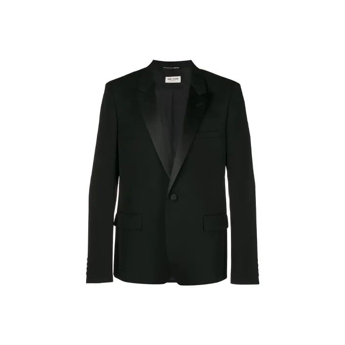 SAINT LAURENT Single Breasted Tuxedo Jacket-0