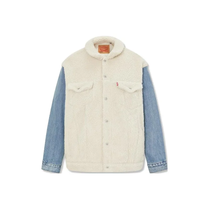 Levis Denim Jackets Men Blue White Multicolor-0