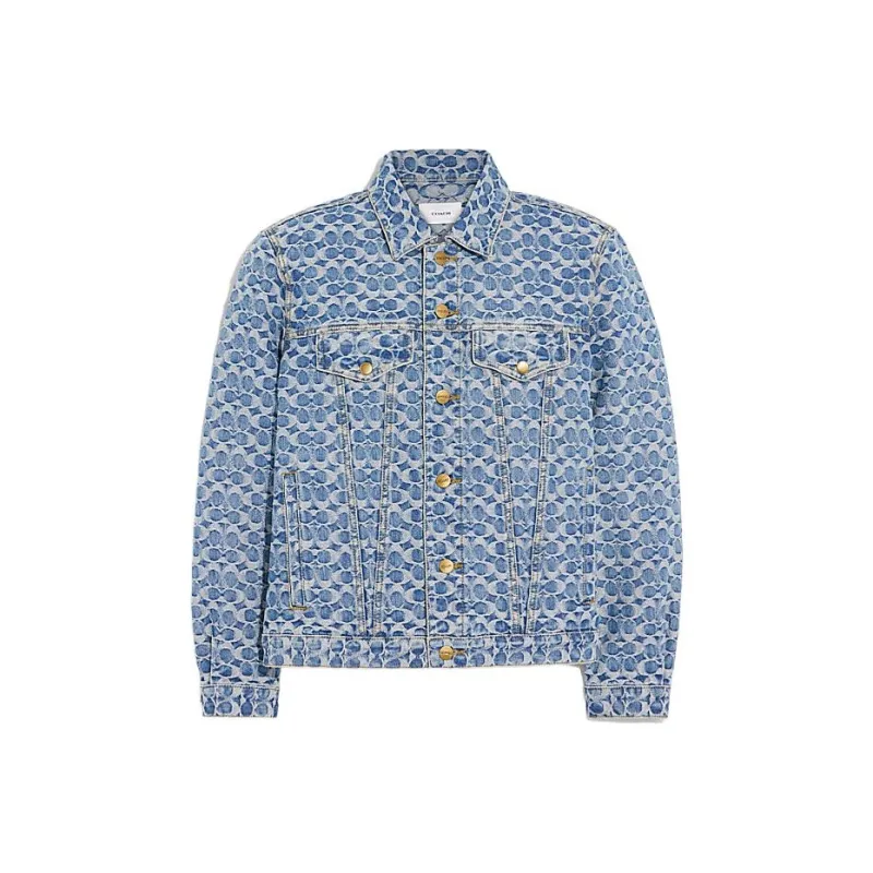COACH SS22 Denim Jacket Men's Blue-0