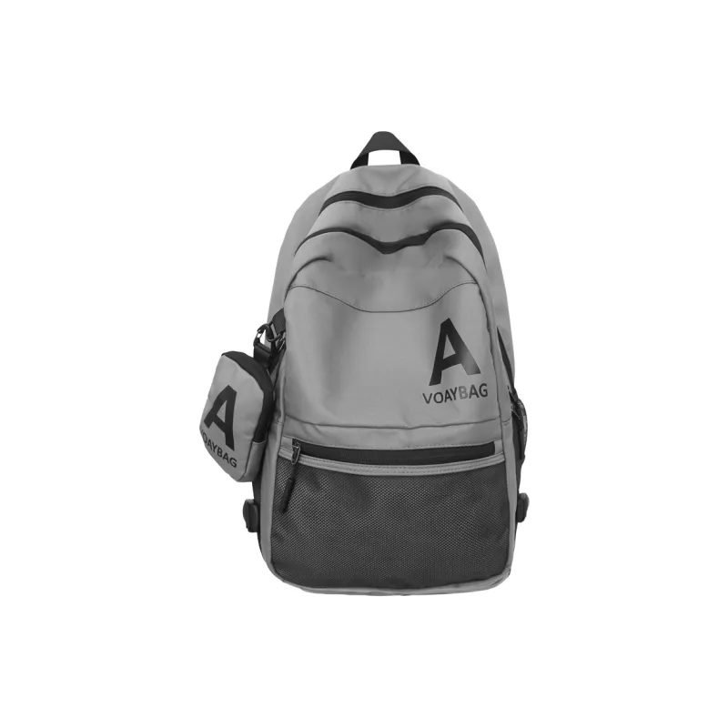 OUZIHUANG Nylon Backpack Unisex Black/White/Gray/Khaki-10
