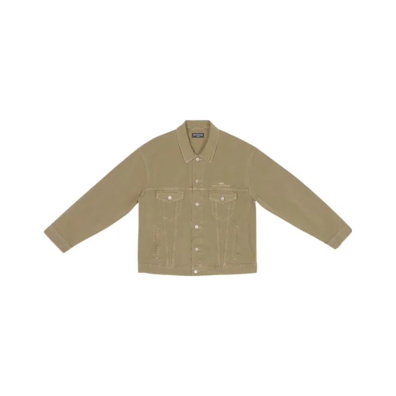 Balenciaga Denim Jackets Men Brown-0
