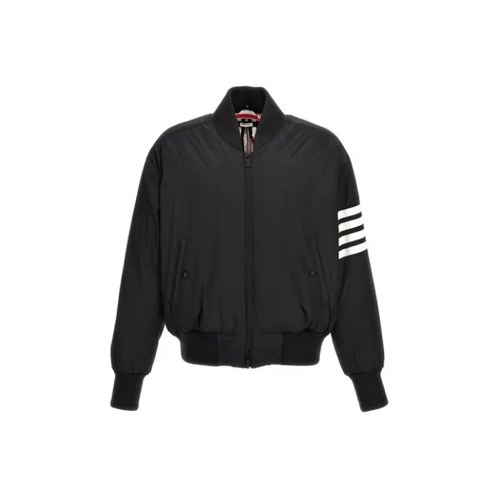 THOM BROWNE 4 Bar Stripe Zipped Bomber Jacket-0