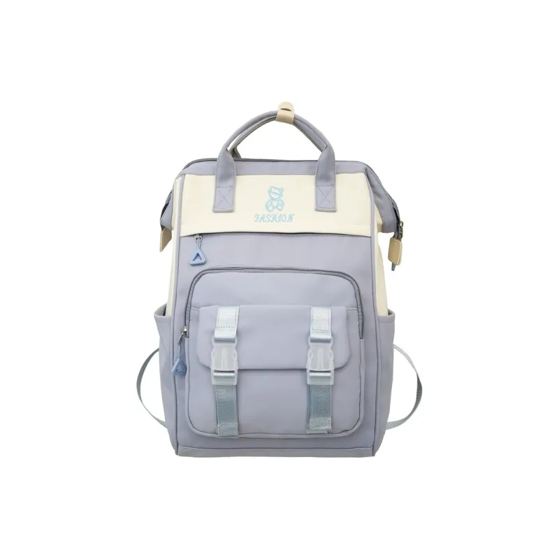 NX DOUGHNUT Nylon Korean Style Schooling Large Capacity Backpack Regular Unisex Multicolor-0