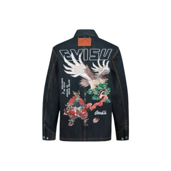 EVISU Denim Jackets Men Denim Blue