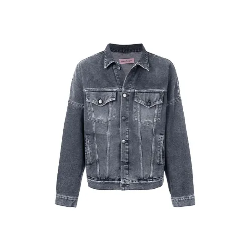 PALM ANGELS Denim badminton jackets Men Black