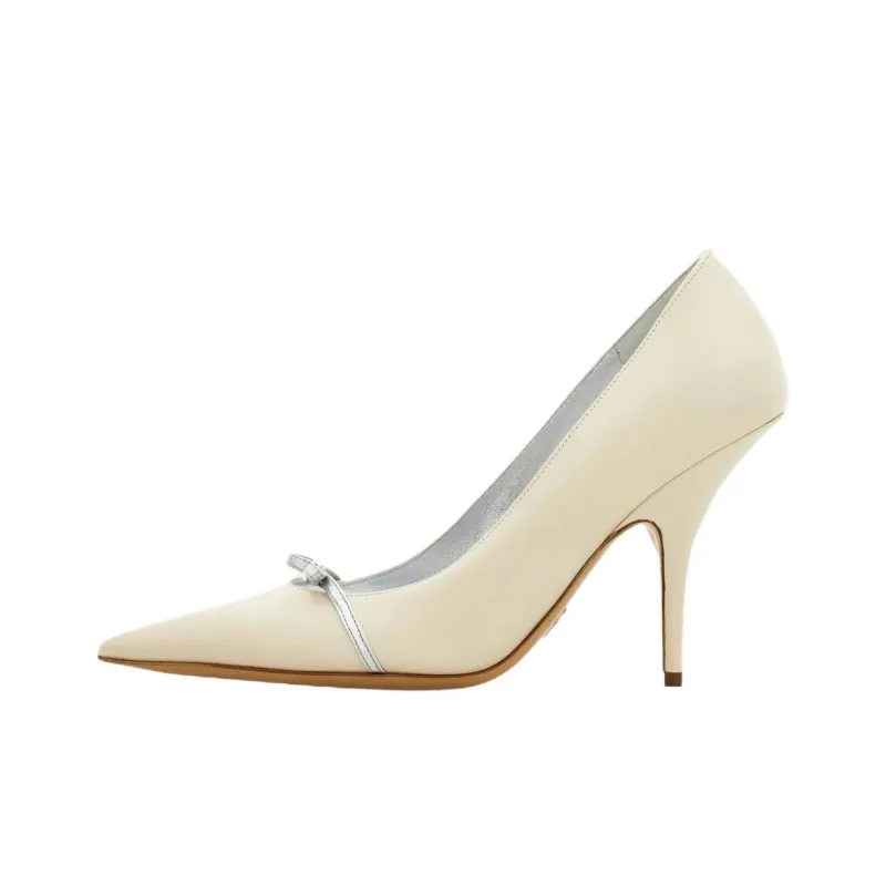 FERRAGAMO Slim Heel High Heels 9.5cm Women's Ivory White-0