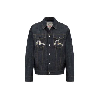 EVISU Denim Jackets Men Denim Blue