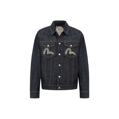 EVISU Denim Jackets Men Denim Blue