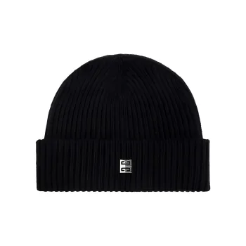 Givenchy Logo Plaque Knit Beanie