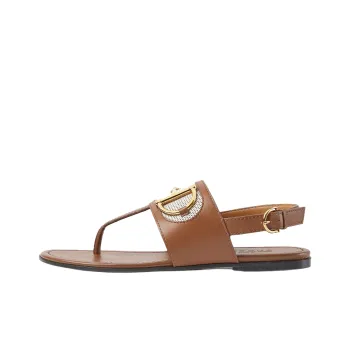 GUCCI Horsebit One Strap Sandals Women's Light Brown