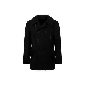 TOM FORD Melton Double-Breasted Peacoat
