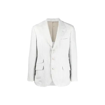 Brunello Cucinelli Single-Breasted Striped Blazer