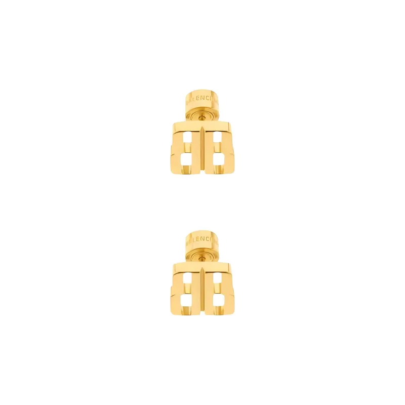 Balenciaga Brass Stud Earrings Women's Gold-2