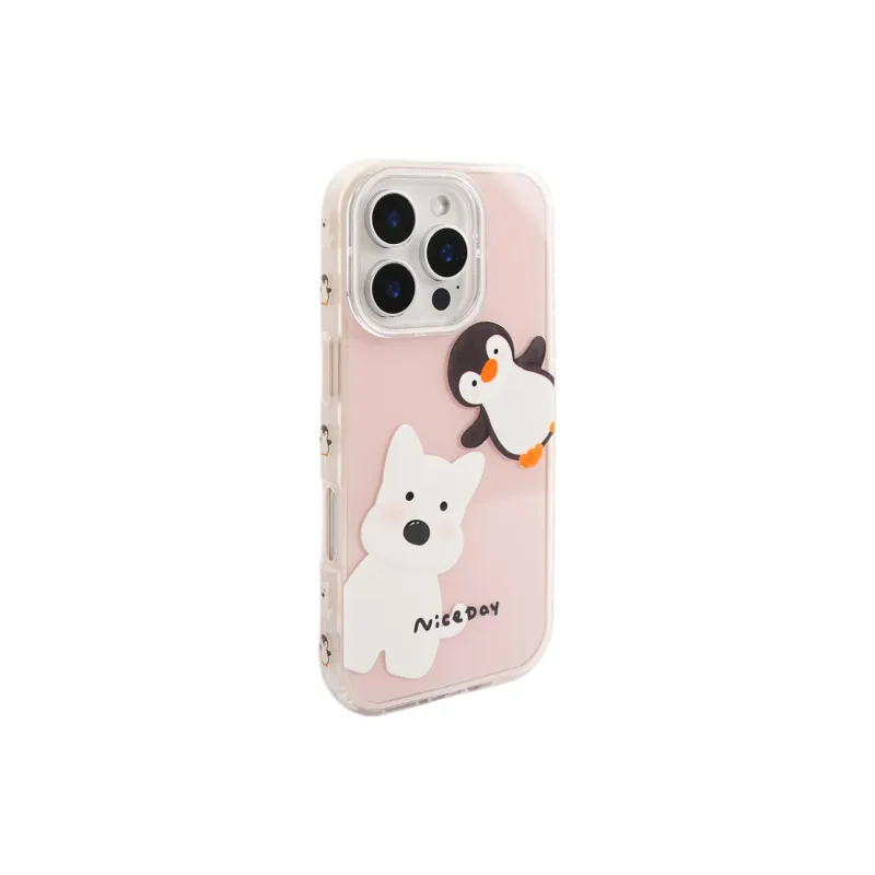 Sopi Acrylic Material 2 in 1 West Highland Penguin Phone Cases Compatible With IPhone 16/15 Pro Max/Apple 13/14 Pro/Max-3