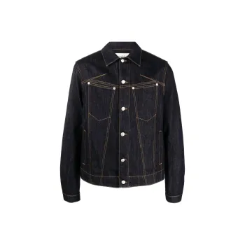 Alexander McQueen Denim Jackets Men Dark Blue
