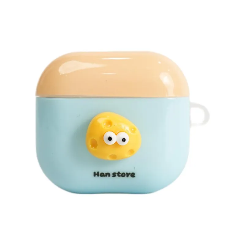 Sopi Compatibility With Apple AirPods 4/2/3/AirPods Pro/Pro 2 TPU Multicolor 3D Effect Cheese Headphone Cases-2