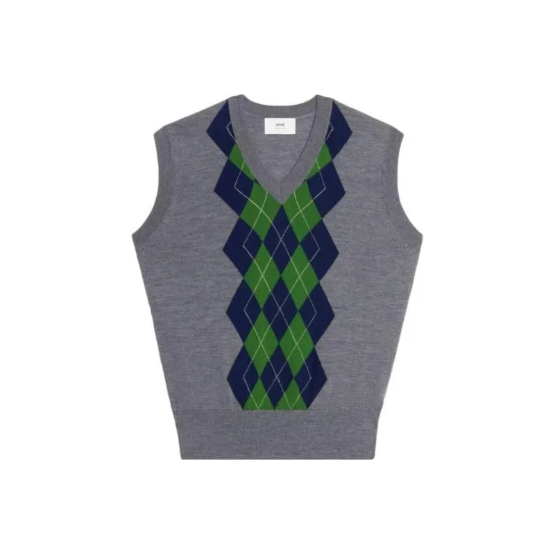 AMIPARIS Argyle Knitted Vest-0