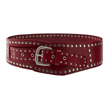 ZARA Leather, Cow Leather, Metal Leather Belts Women's Red Width 11cm