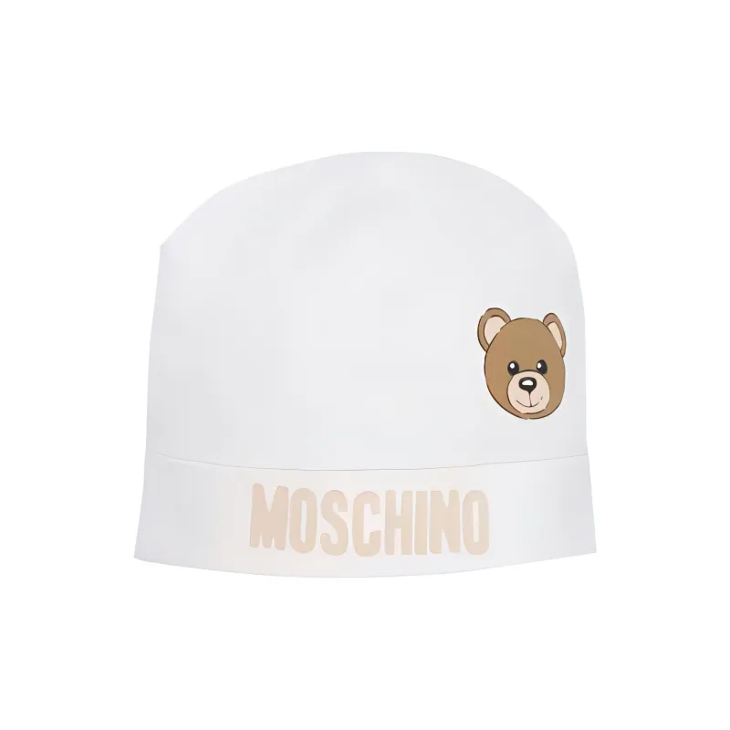 MOSCHINO Teddy Bear print Jersey Beanie-0